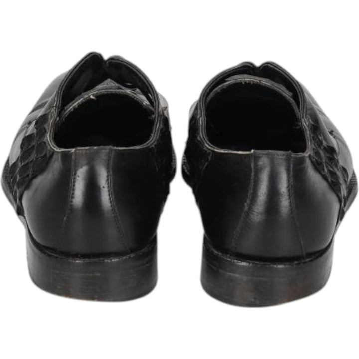 BELVEDERE FLORENCE Square Toe Leather Shoes, Made in Italy, Size 9M Men's 27.5cm genuine leather black type Vintage Second Hand