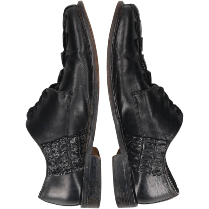 BELVEDERE FLORENCE Square Toe Leather Shoes, Made in Italy, Size 9M Men's 27.5cm genuine leather black type Vintage Second Hand