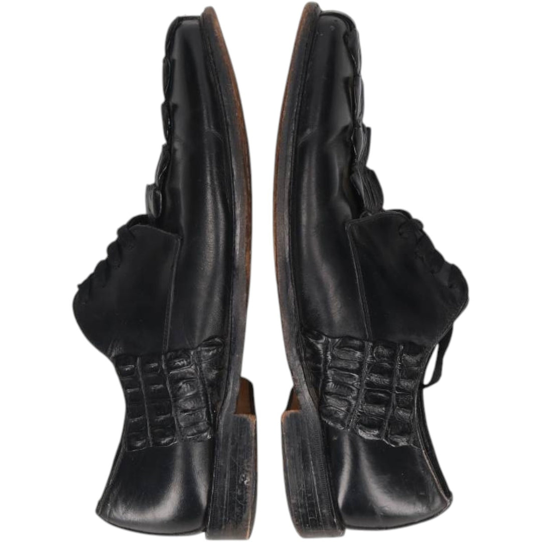 BELVEDERE FLORENCE Square Toe Leather Shoes, Made in Italy, Size 9M Men's 27.5cm genuine leather black type Vintage Second Hand