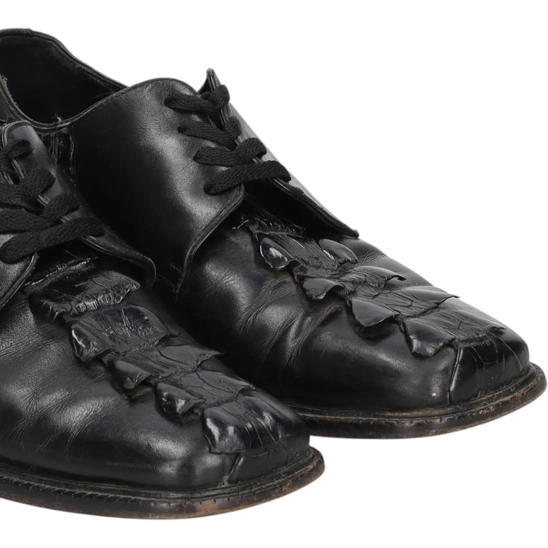 BELVEDERE FLORENCE Square Toe Leather Shoes, Made in Italy, Size 9M Men's 27.5cm genuine leather black type Vintage Second Hand