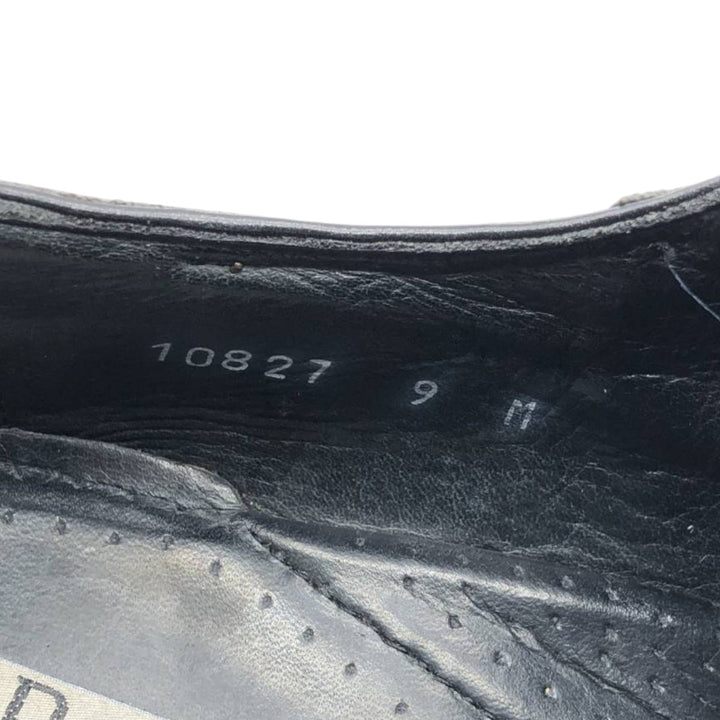 BELVEDERE FLORENCE Square Toe Leather Shoes, Made in Italy, Size 9M Men's 27.5cm genuine leather black type Vintage Second Hand
