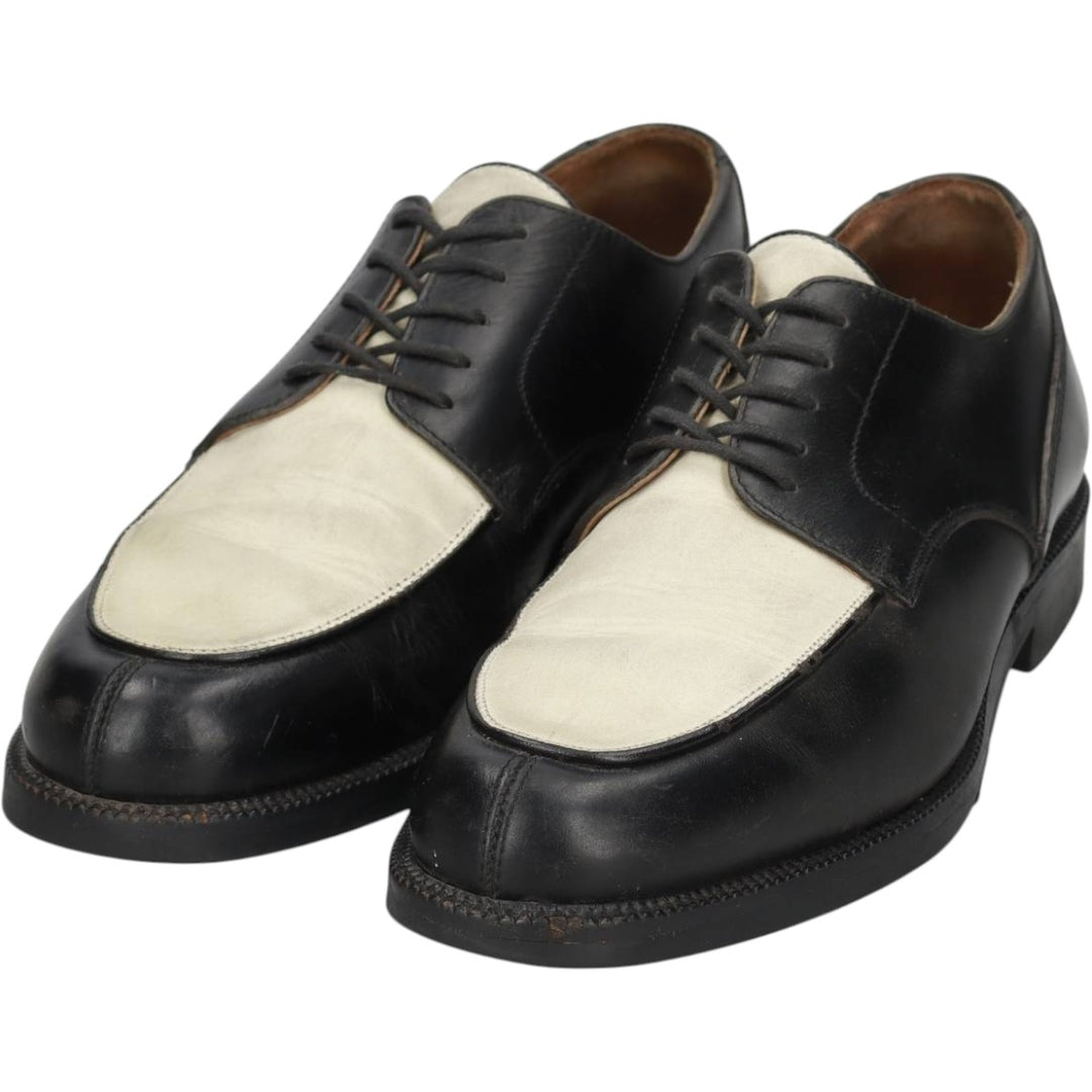 Johnston & Murphy Passport Two-Tone U-Tip Shoes, Made in Italy, Size 9 M Men's 27.0cm genuine leather black type Vintage Second Hand