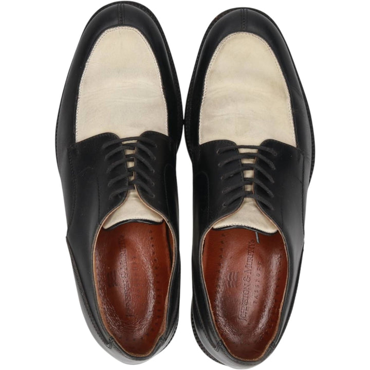 Johnston & Murphy Passport Two-Tone U-Tip Shoes, Made in Italy, Size 9 M Men's 27.0cm genuine leather black type Vintage Second Hand