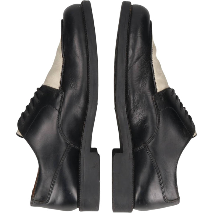 Johnston & Murphy Passport Two-Tone U-Tip Shoes, Made in Italy, Size 9 M Men's 27.0cm genuine leather black type Vintage Second Hand
