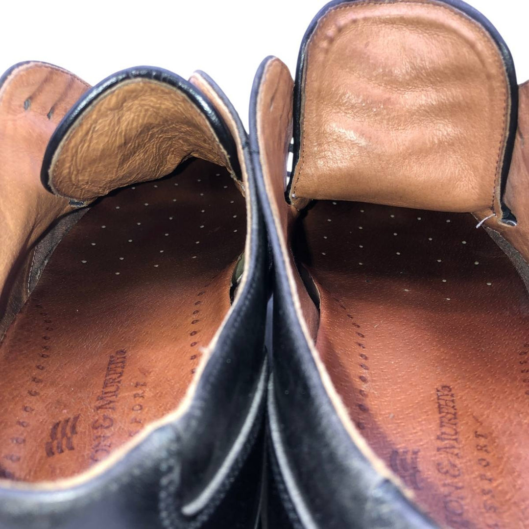 Johnston & Murphy Passport Two-Tone U-Tip Shoes, Made in Italy, Size 9 M Men's 27.0cm genuine leather black type Vintage Second Hand