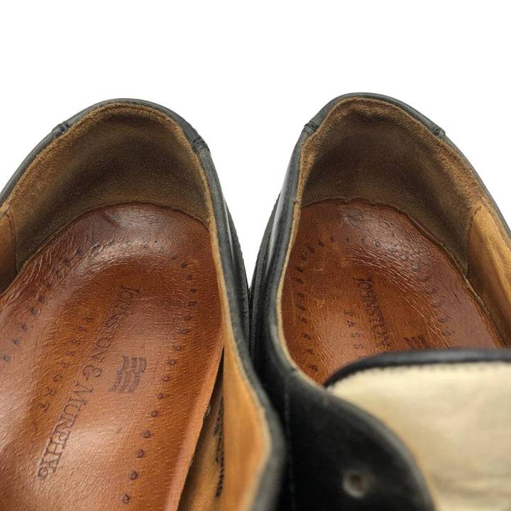 Johnston & Murphy Passport Two-Tone U-Tip Shoes, Made in Italy, Size 9 M Men's 27.0cm genuine leather black type Vintage Second Hand