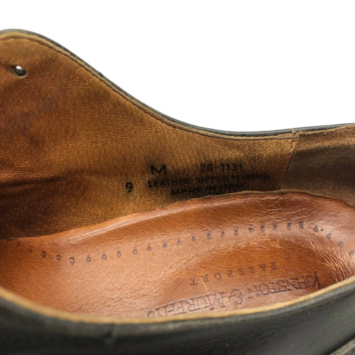 Johnston & Murphy Passport Two-Tone U-Tip Shoes, Made in Italy, Size 9 M Men's 27.0cm genuine leather black type Vintage Second Hand