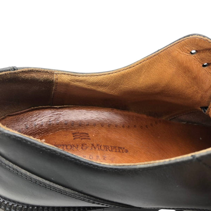 Johnston & Murphy Passport Two-Tone U-Tip Shoes, Made in Italy, Size 9 M Men's 27.0cm genuine leather black type Vintage Second Hand