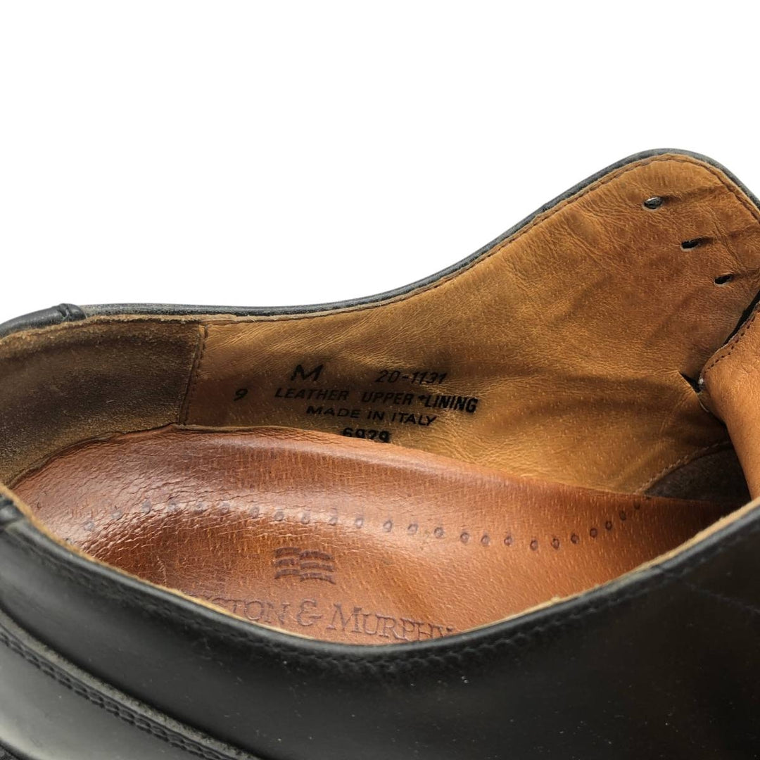 Johnston & Murphy Passport Two-Tone U-Tip Shoes, Made in Italy, Size 9 M Men's 27.0cm genuine leather black type Vintage Second Hand
