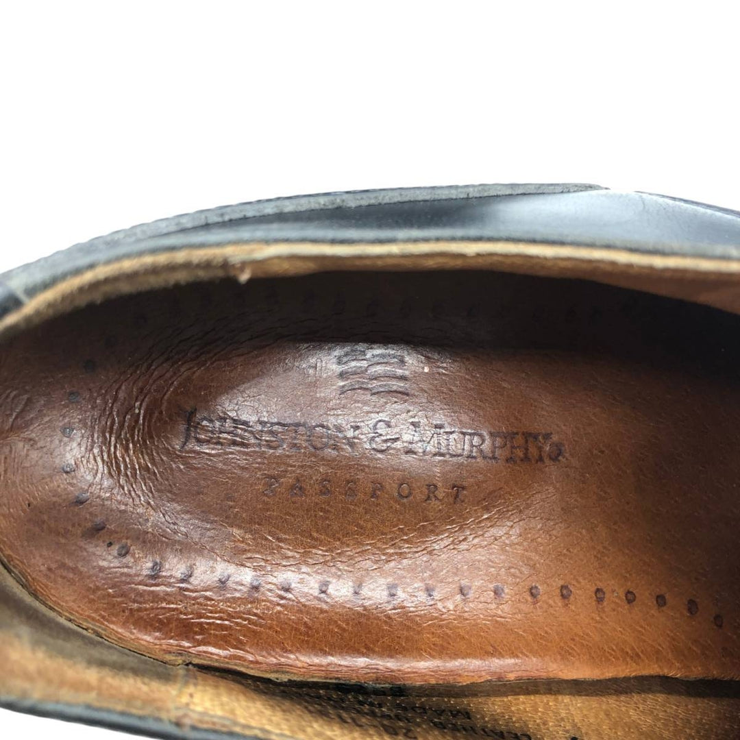 Johnston & Murphy Passport Two-Tone U-Tip Shoes, Made in Italy, Size 9 M Men's 27.0cm genuine leather black type Vintage Second Hand