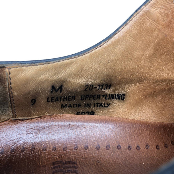 Johnston & Murphy Passport Two-Tone U-Tip Shoes, Made in Italy, Size 9 M Men's 27.0cm genuine leather black type Vintage Second Hand