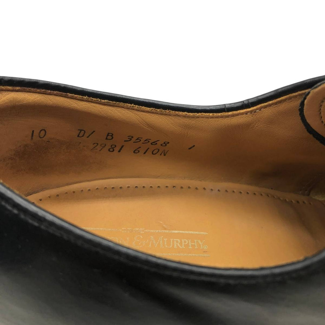Johnston and Murphy OPTIMA Straight Tip Shoes, Made in USA, Size 10D Men's 28.0cm unclear black type Vintage Second Hand