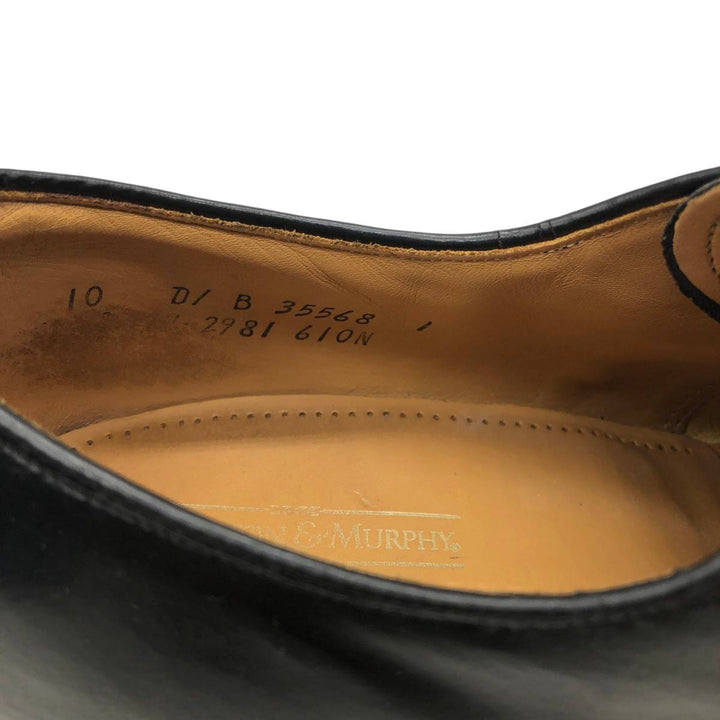 Johnston and Murphy OPTIMA Straight Tip Shoes, Made in USA, Size 10D Men's 28.0cm unclear black type Vintage Second Hand