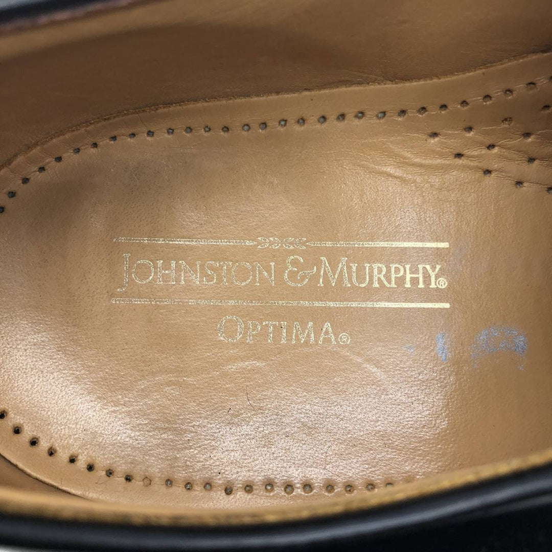 Johnston and Murphy OPTIMA Straight Tip Shoes, Made in USA, Size 10D Men's 28.0cm unclear black type Vintage Second Hand