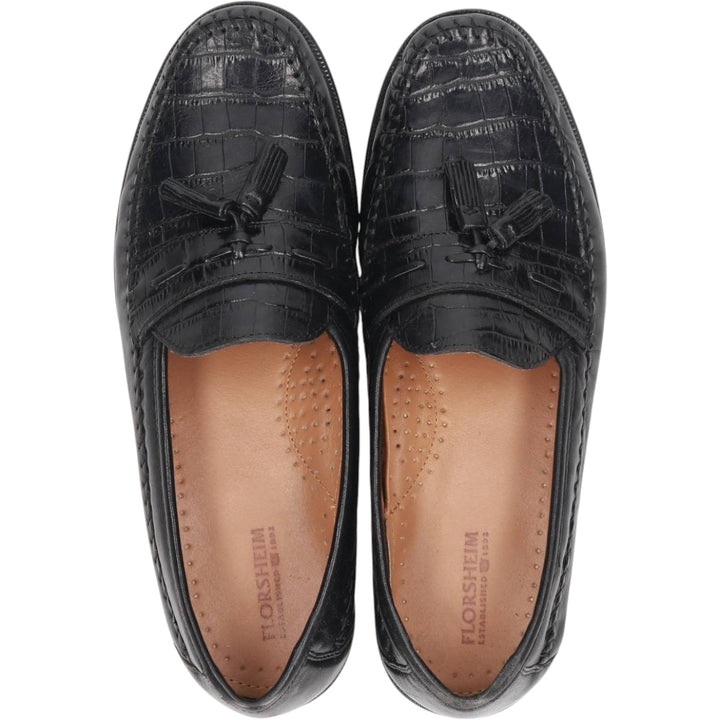Florsheim tassel loafers, size 9D Men's 27.0cm genuine leather black type Vintage Second Hand