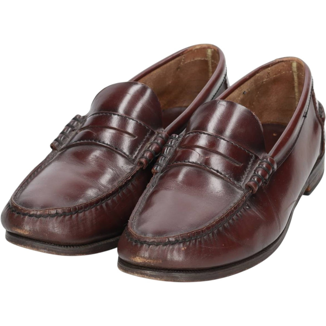 Florsheim Coin Loafers 9D Men's 27.0cm unclear red type reddish brown Vintage Second Hand