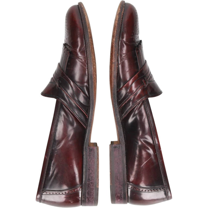 Bally medallion kilt loafers, made in Italy, size 8D Men's 26.5cm unclear burgundy type Vintage Second Hand