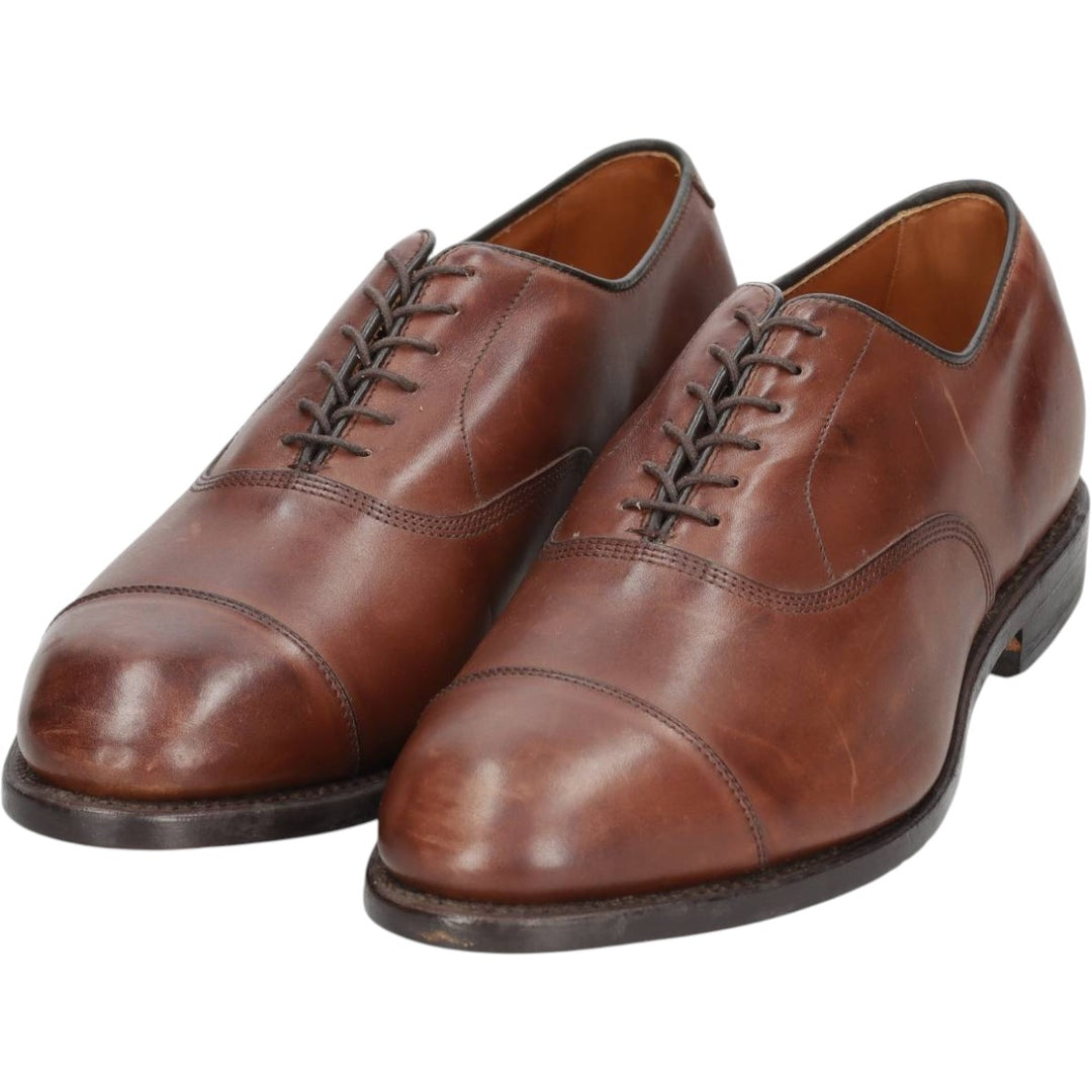 Allen Edmonds Park Avenue Straight Tip Shoes, Made in USA, Size 9 (3E) Men's 27.0cm genuine leather brown type Vintage Second Hand