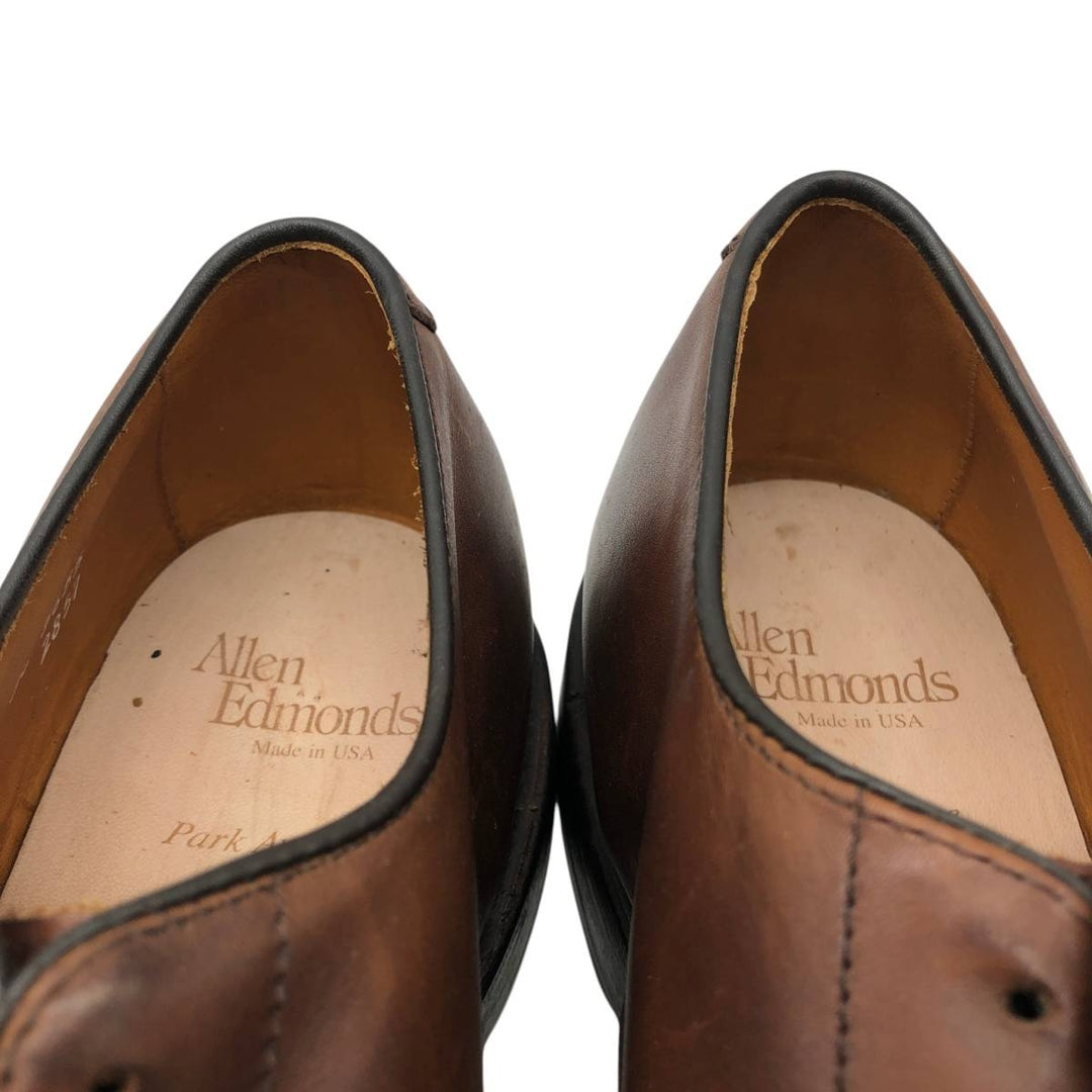 Allen Edmonds Park Avenue Straight Tip Shoes, Made in USA, Size 9 (3E) Men's 27.0cm genuine leather brown type Vintage Second Hand
