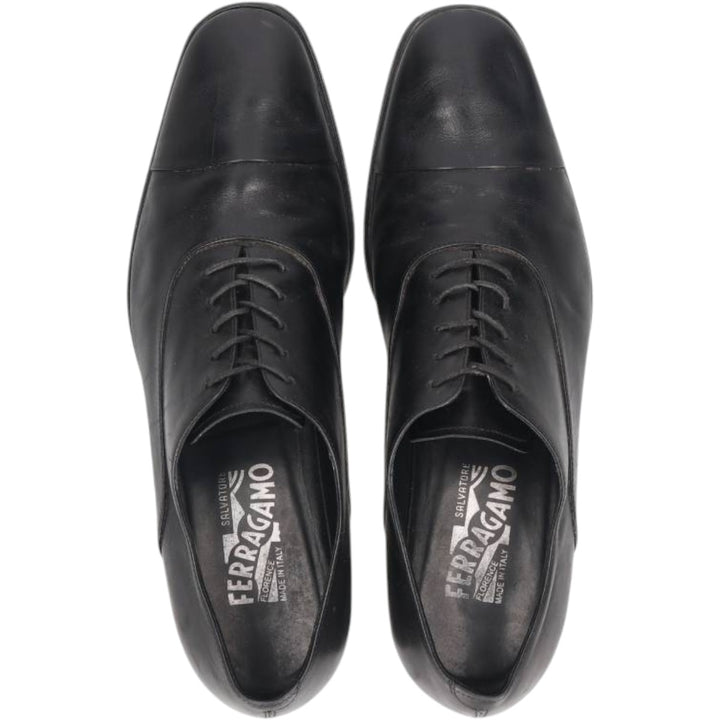 Salvatore Ferragamo straight-tip shoes, made in Italy, size 9 1/2D Men's 27.5cm unclear black type Vintage Second Hand