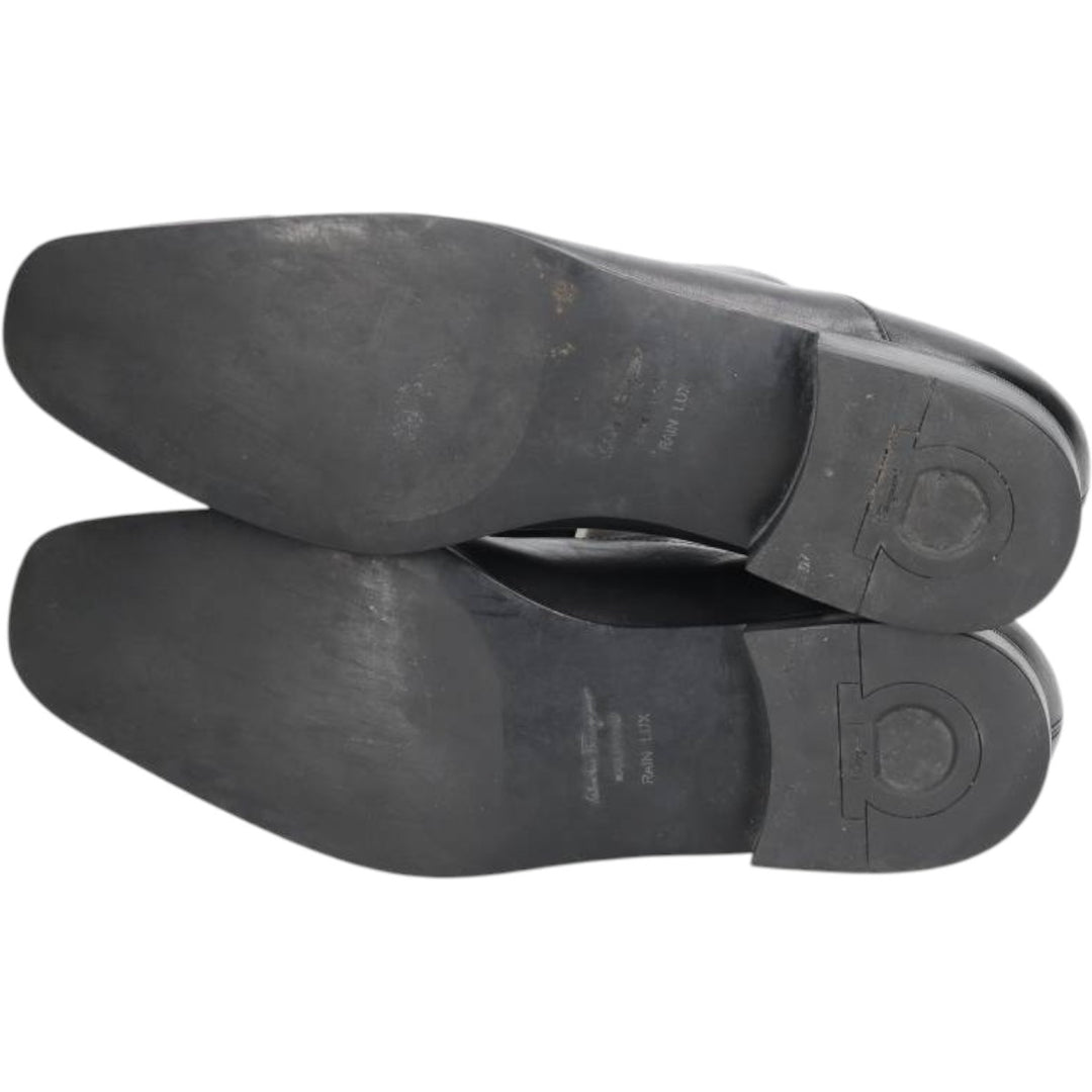 Salvatore Ferragamo straight-tip shoes, made in Italy, size 9 1/2D Men's 27.5cm unclear black type Vintage Second Hand
