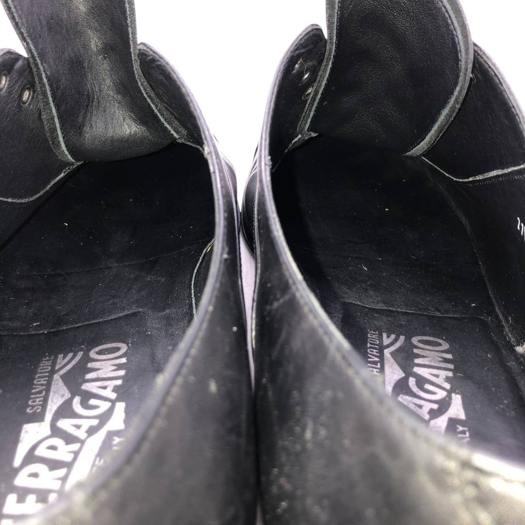 Salvatore Ferragamo straight-tip shoes, made in Italy, size 9 1/2D Men's 27.5cm unclear black type Vintage Second Hand