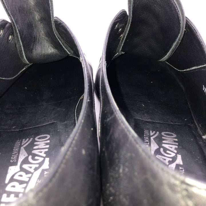 Salvatore Ferragamo straight-tip shoes, made in Italy, size 9 1/2D Men's 27.5cm unclear black type Vintage Second Hand