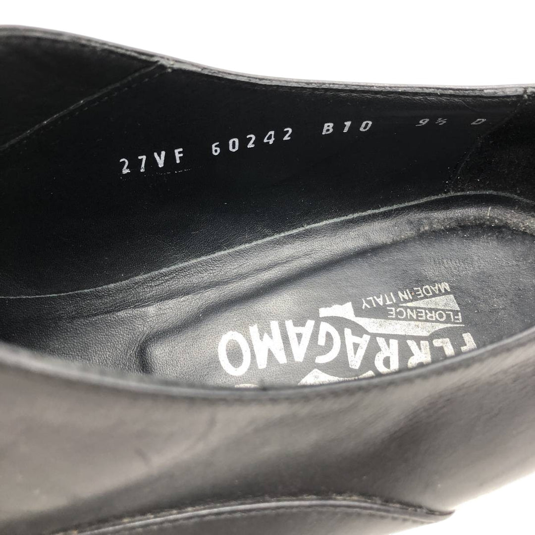 Salvatore Ferragamo straight-tip shoes, made in Italy, size 9 1/2D Men's 27.5cm unclear black type Vintage Second Hand