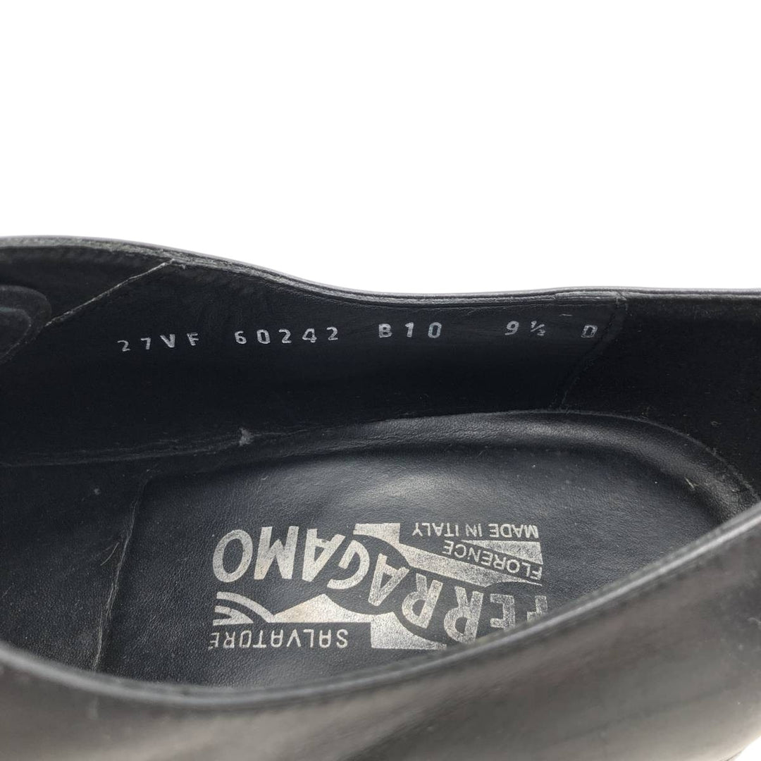 Salvatore Ferragamo straight-tip shoes, made in Italy, size 9 1/2D Men's 27.5cm unclear black type Vintage Second Hand