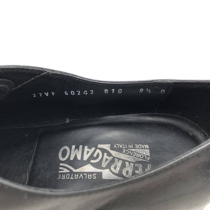 Salvatore Ferragamo straight-tip shoes, made in Italy, size 9 1/2D Men's 27.5cm unclear black type Vintage Second Hand