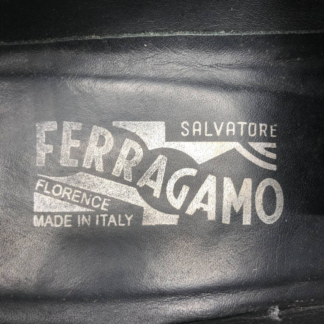 Salvatore Ferragamo straight-tip shoes, made in Italy, size 9 1/2D Men's 27.5cm unclear black type Vintage Second Hand