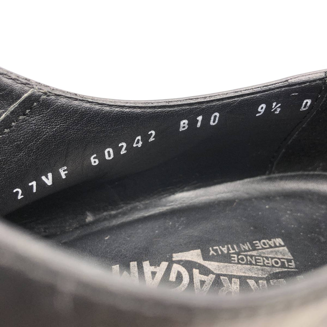 Salvatore Ferragamo straight-tip shoes, made in Italy, size 9 1/2D Men's 27.5cm unclear black type Vintage Second Hand