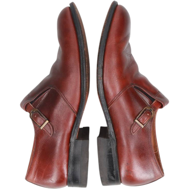 Monk strap shoes, made in USA, size 9 1/2 D Men's 27.5cm genuine leather burgundy type Vintage Second Hand