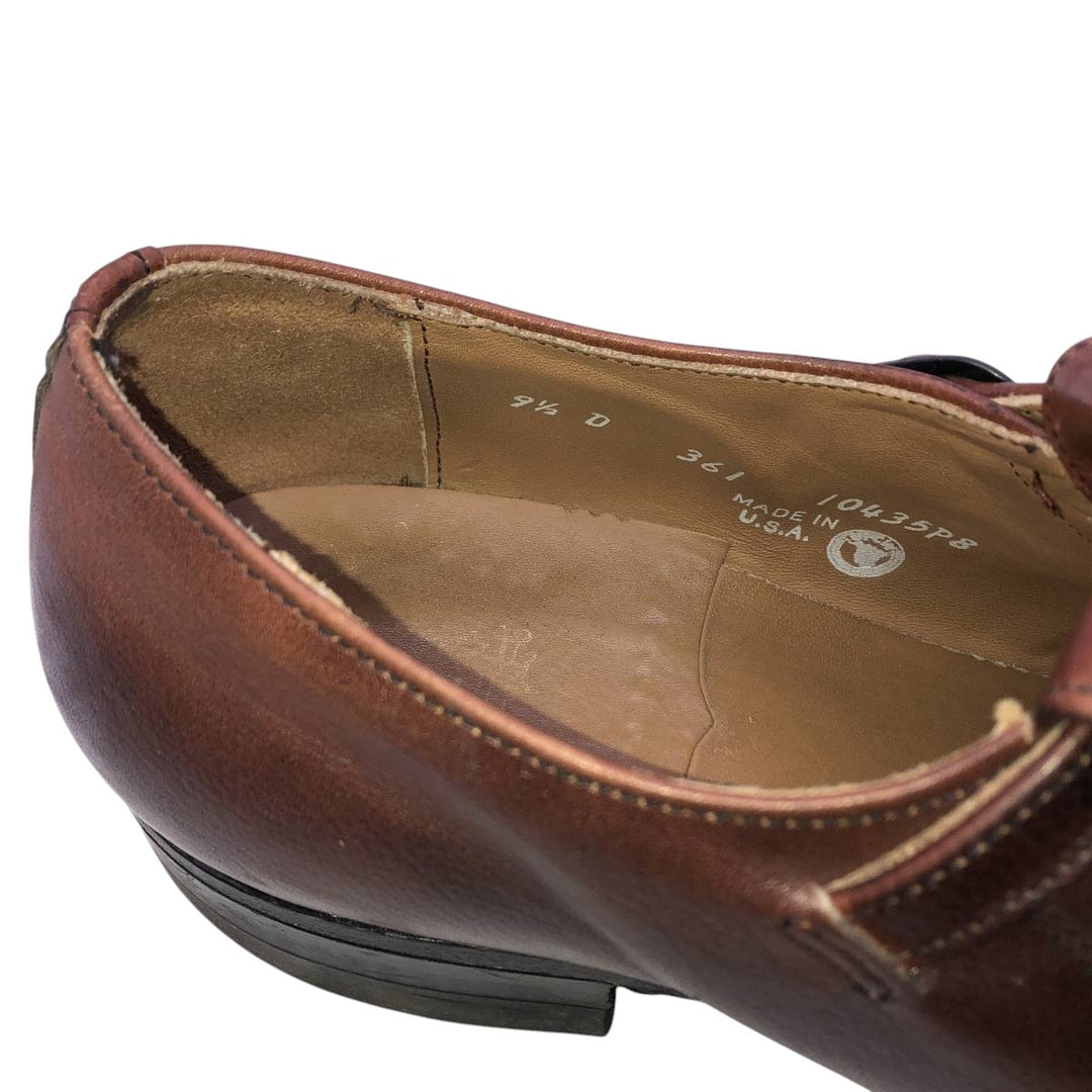 Monk strap shoes, made in USA, size 9 1/2 D Men's 27.5cm genuine leather burgundy type Vintage Second Hand