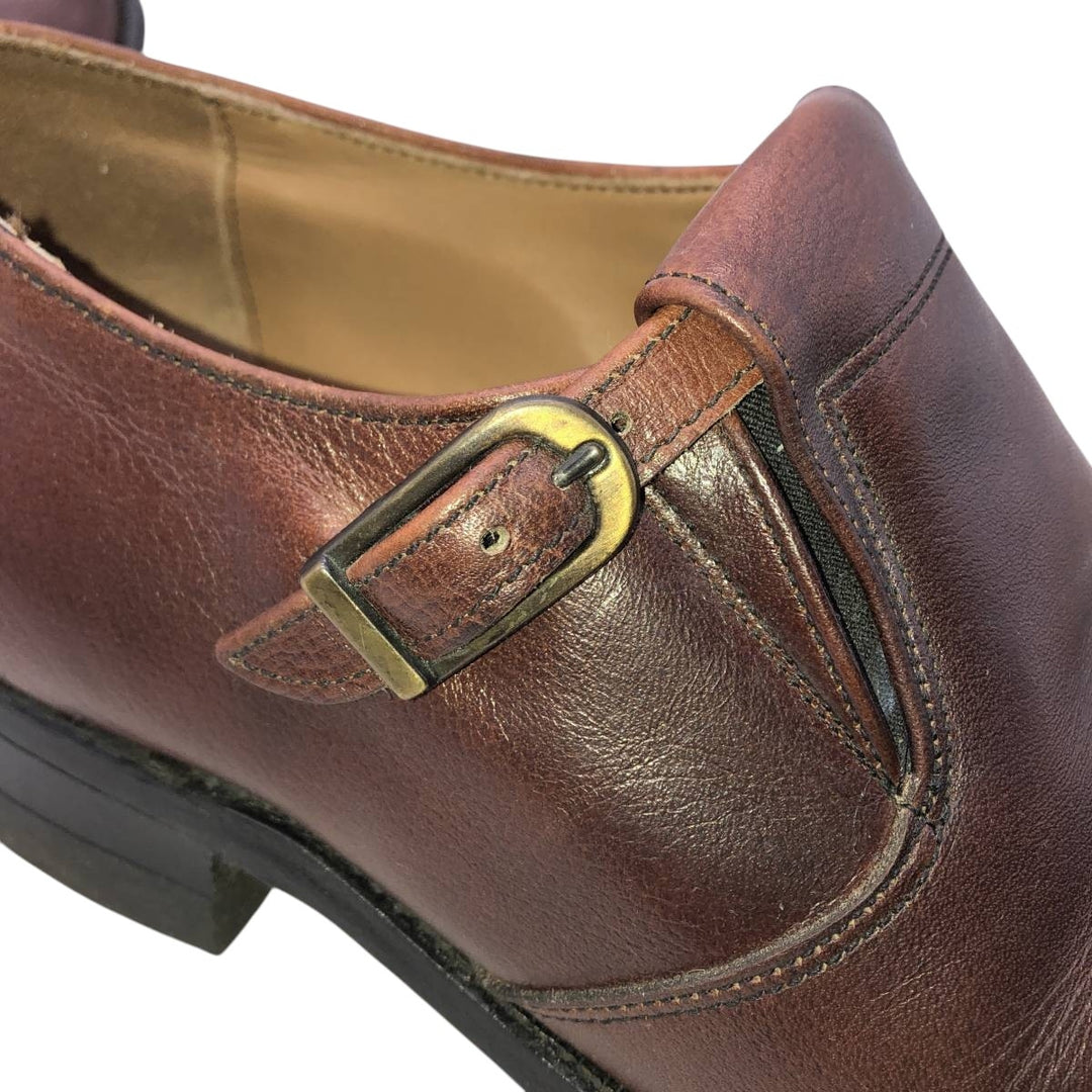 Monk strap shoes, made in USA, size 9 1/2 D Men's 27.5cm genuine leather burgundy type Vintage Second Hand