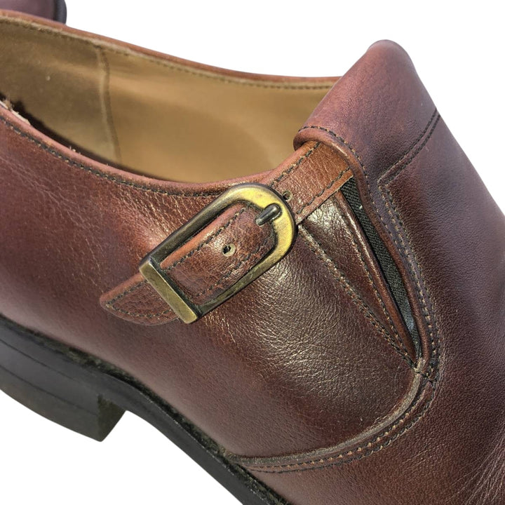 Monk strap shoes, made in USA, size 9 1/2 D Men's 27.5cm genuine leather burgundy type Vintage Second Hand