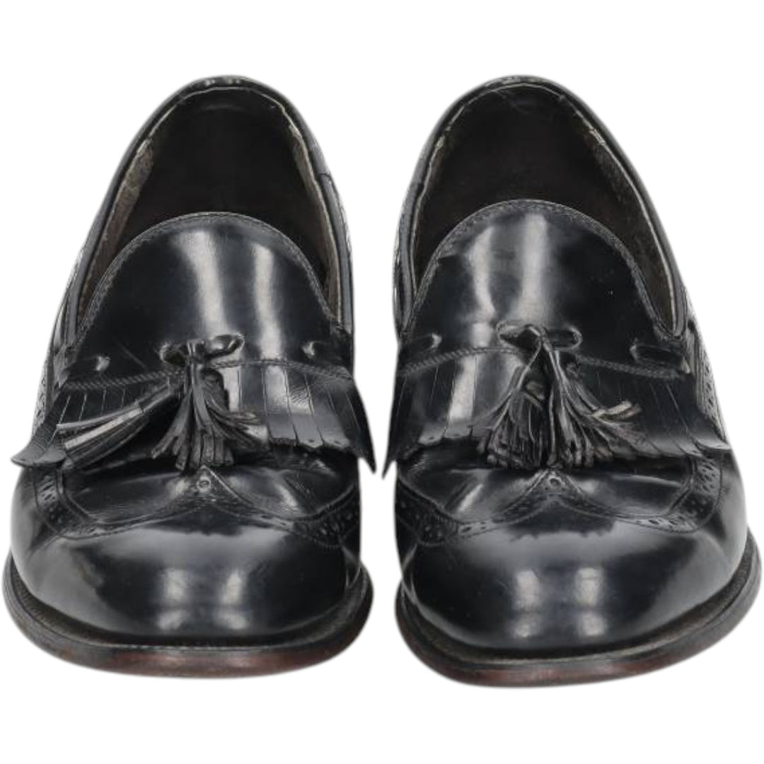Bostonian Mansfield quilted wingtip tassel loafers, made in the USA, size 10D Men's 28.0cm unclear black type Vintage Second Hand