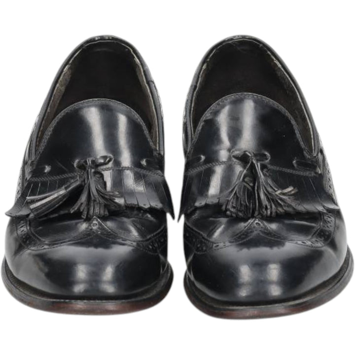 Bostonian Mansfield quilted wingtip tassel loafers, made in the USA, size 10D Men's 28.0cm unclear black type Vintage Second Hand