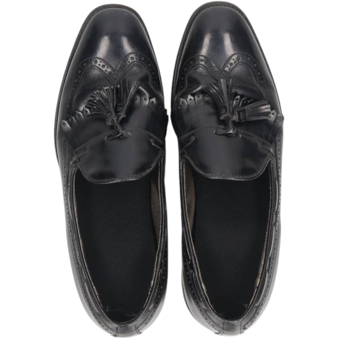 Bostonian Mansfield quilted wingtip tassel loafers, made in the USA, size 10D Men's 28.0cm unclear black type Vintage Second Hand