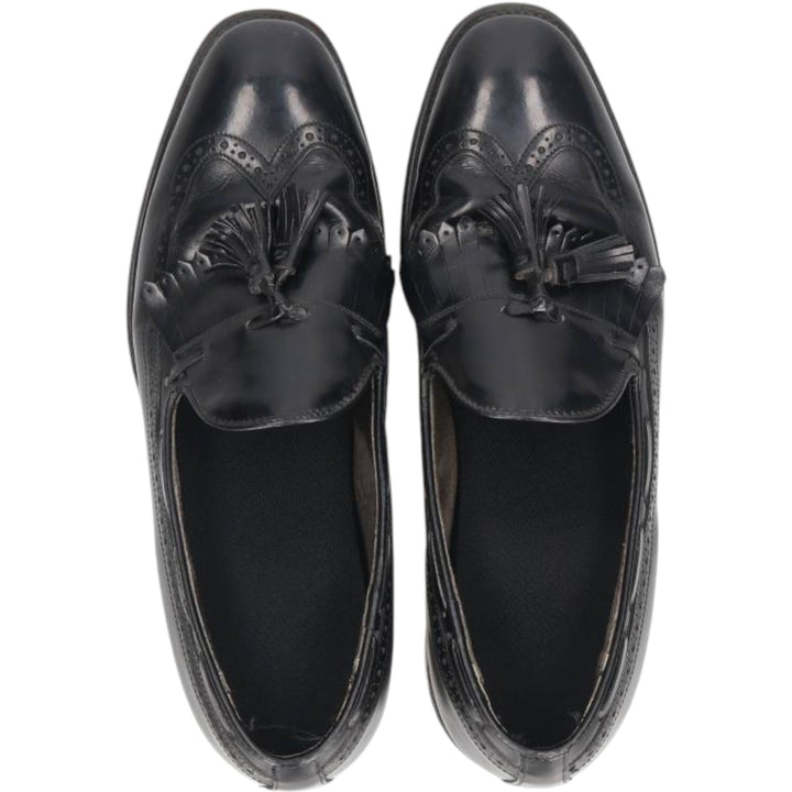 Bostonian Mansfield quilted wingtip tassel loafers, made in the USA, size 10D Men's 28.0cm unclear black type Vintage Second Hand