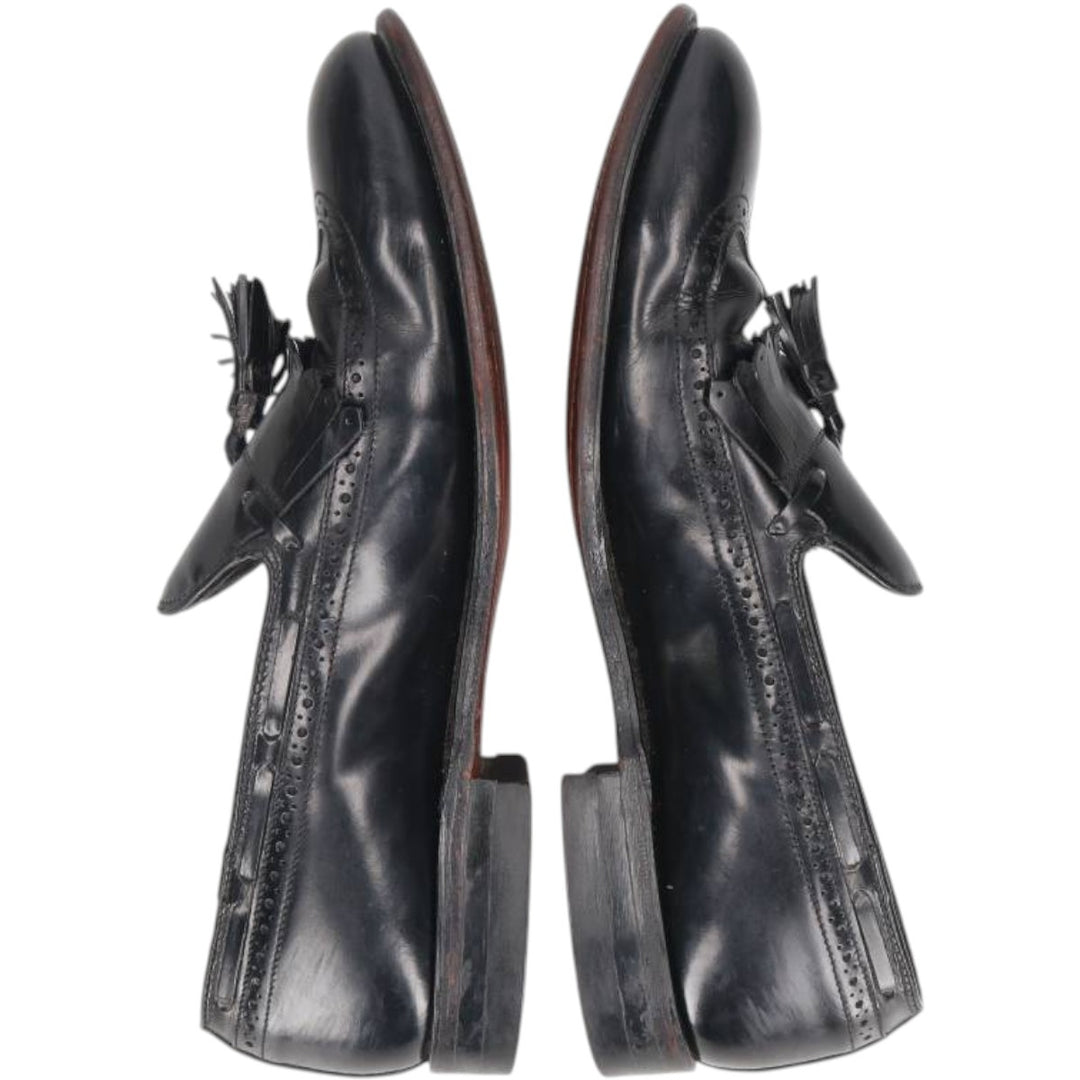 Bostonian Mansfield quilted wingtip tassel loafers, made in the USA, size 10D Men's 28.0cm unclear black type Vintage Second Hand