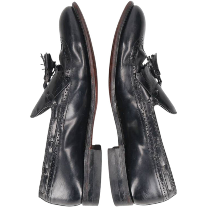 Bostonian Mansfield quilted wingtip tassel loafers, made in the USA, size 10D Men's 28.0cm unclear black type Vintage Second Hand