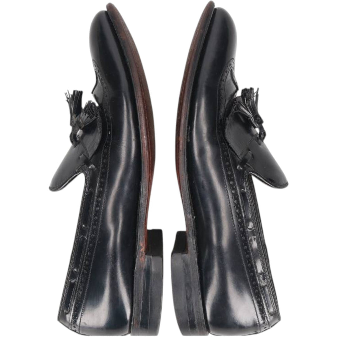 Bostonian Mansfield quilted wingtip tassel loafers, made in the USA, size 10D Men's 28.0cm unclear black type Vintage Second Hand
