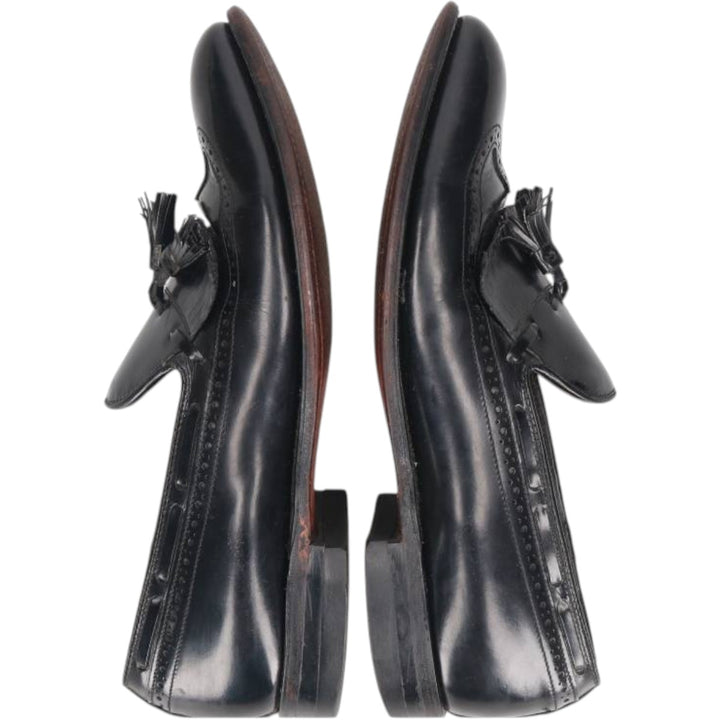 Bostonian Mansfield quilted wingtip tassel loafers, made in the USA, size 10D Men's 28.0cm unclear black type Vintage Second Hand