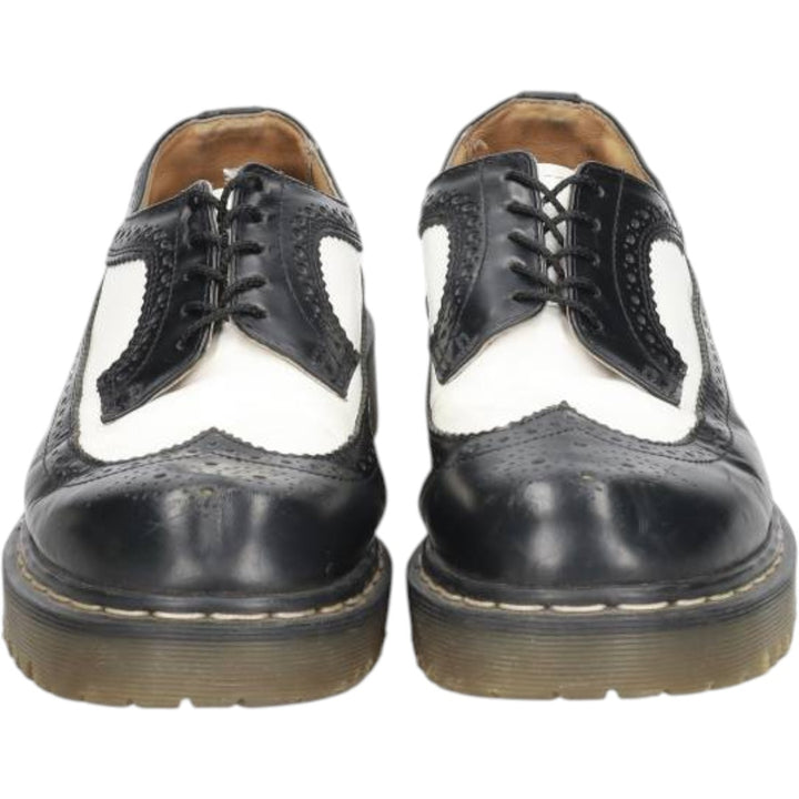 Dr. Martens full brogue wingtip shoes, made in England, size 8 Men's 27.0cm unclear black type Vintage Second Hand