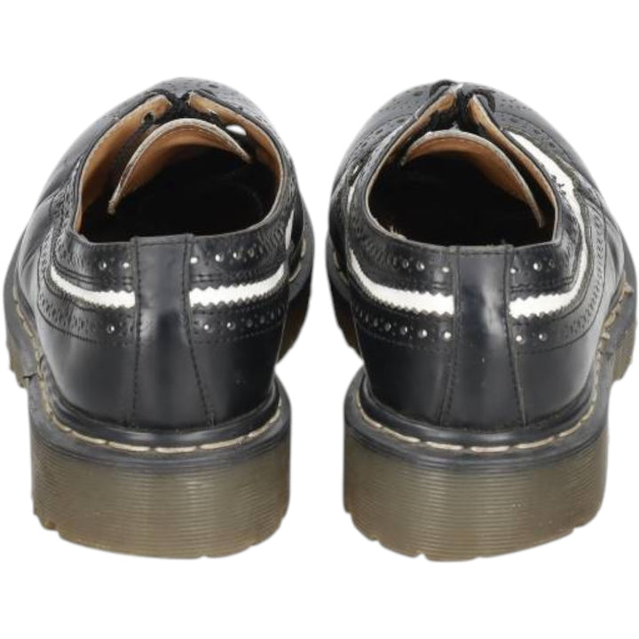 Dr. Martens full brogue wingtip shoes, made in England, size 8 Men's 27.0cm unclear black type Vintage Second Hand