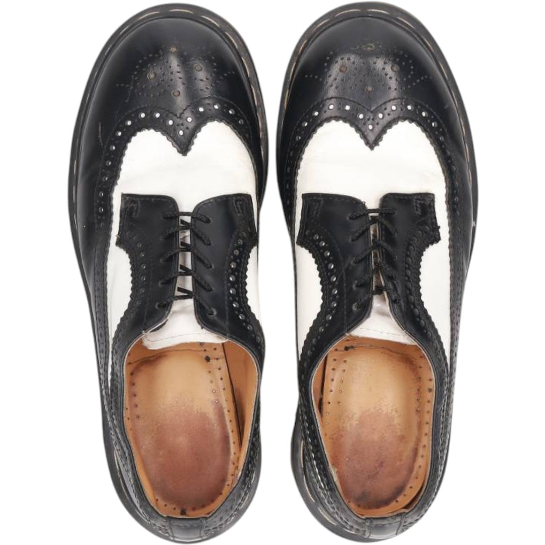 Dr. Martens full brogue wingtip shoes, made in England, size 8 Men's 27.0cm unclear black type Vintage Second Hand