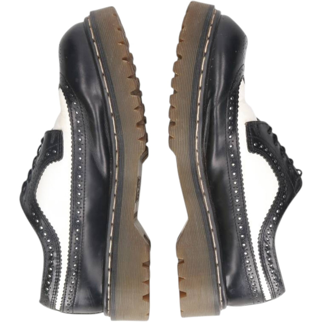 Dr. Martens full brogue wingtip shoes, made in England, size 8 Men's 27.0cm unclear black type Vintage Second Hand