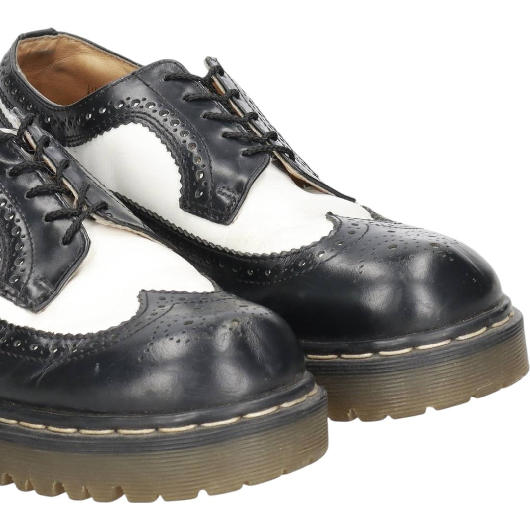 Dr. Martens full brogue wingtip shoes, made in England, size 8 Men's 27.0cm unclear black type Vintage Second Hand