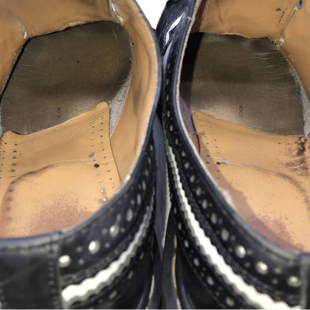 Dr. Martens full brogue wingtip shoes, made in England, size 8 Men's 27.0cm unclear black type Vintage Second Hand